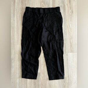 Eileen Fisher Women’s Organic Linen Cropped Pull On Pants Black - Size Small